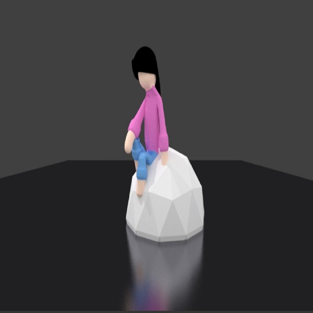 Low-poly-ish Girl preview image 1